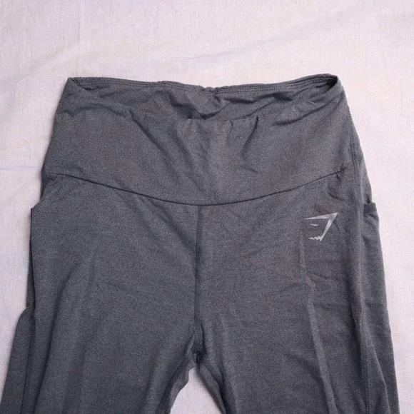 Gymshark Training Leggings Charcoal Grey High Waisted Pockets Women Size 6 - Picture 5 of 8